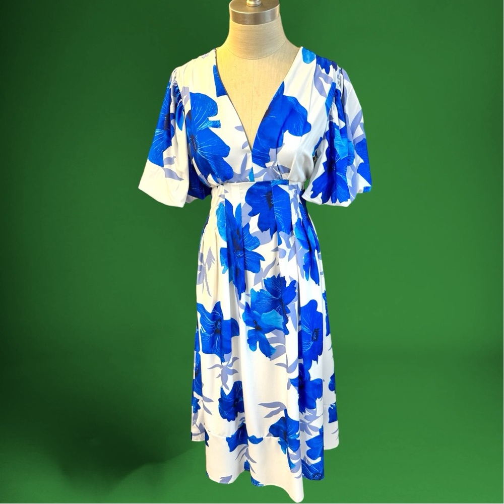 NWT Midi Dress w/ Puff Sleeves- Multiple Sizes